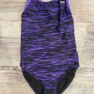 TYR Purple and Black Women’s One-Piece Competition Swimsuit size 34